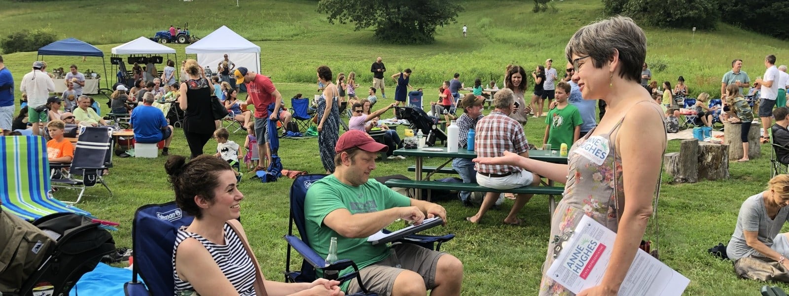 Community members connecting at a local gathering