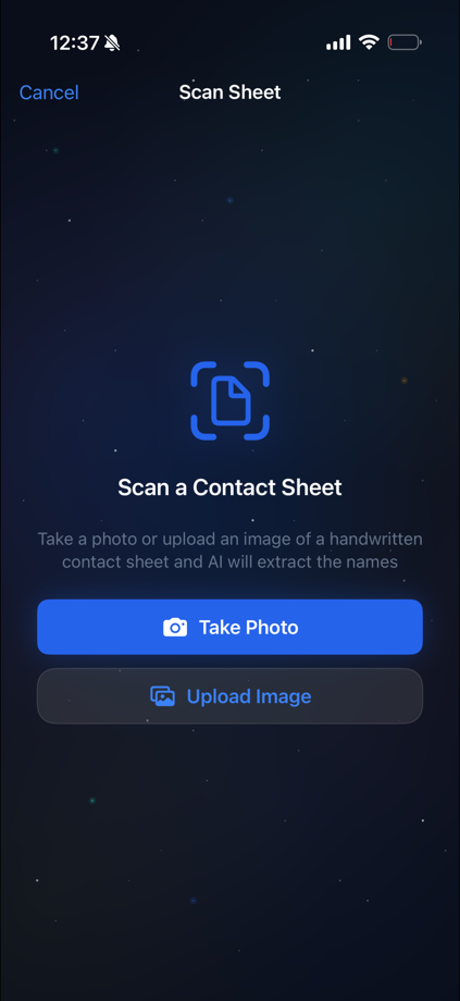 Scan a handwritten contact sheet with AI